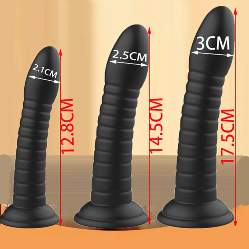 S/M/L Black Soft Liquid Silicone Realistic Dildo Strong Suction Cup Sex Toys For Woman Adult G-spot Female Sexy Toy Anal Plug 2#