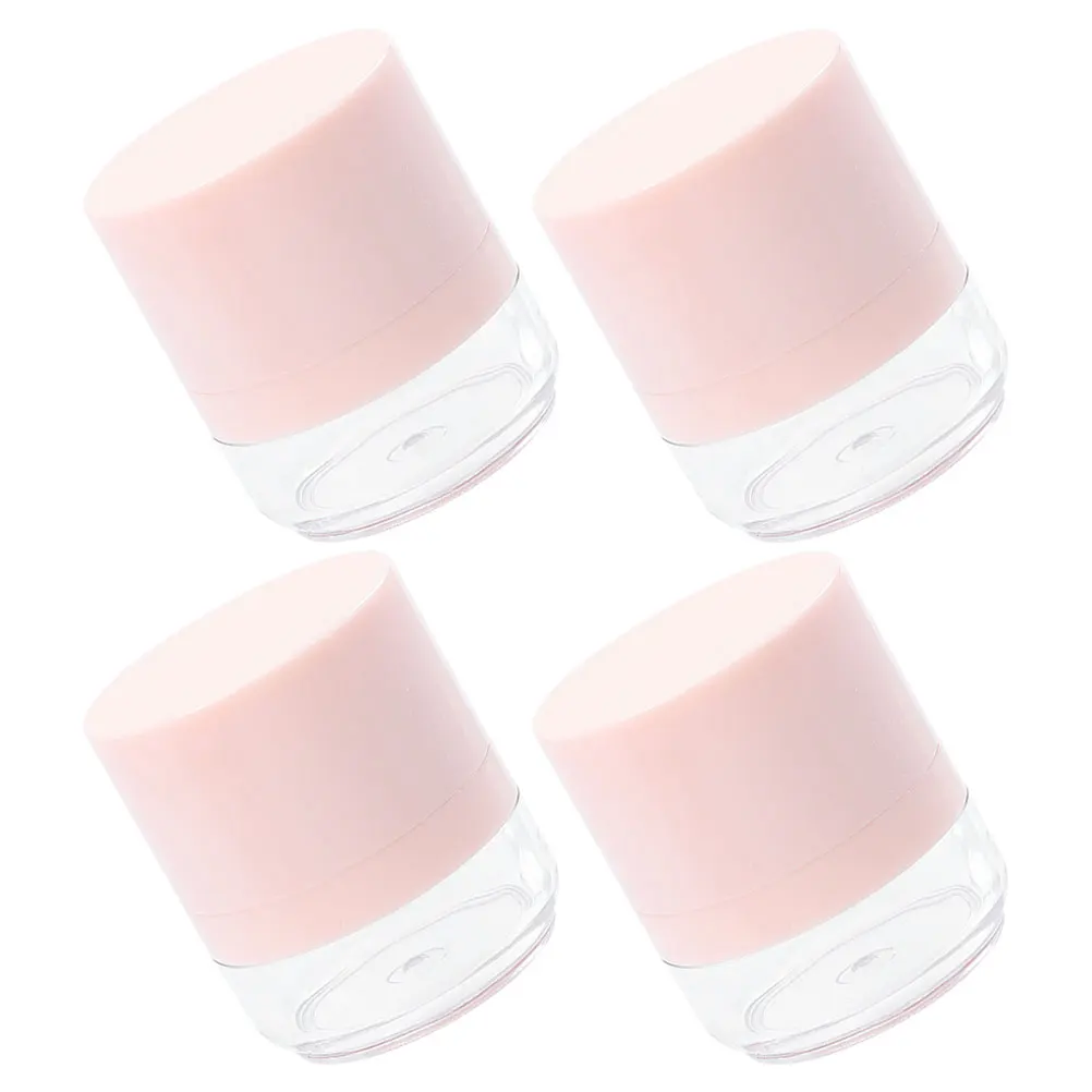 

4pcs Powder Box Loose Bottle Empty Powder Container Container Puff Compact Pink Travel Lightweight Portable Storage Case