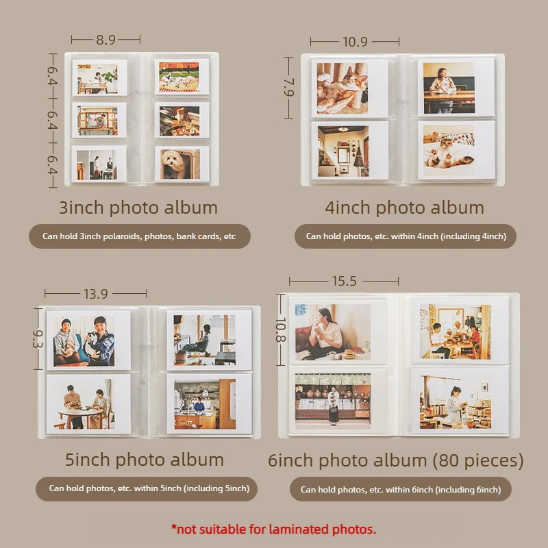 Photo Album Card Album for Storing Polaroid Photos Plastic Storage Album for 3 4 5 6 inch Postcards Binder Stickers Ticket Stubs