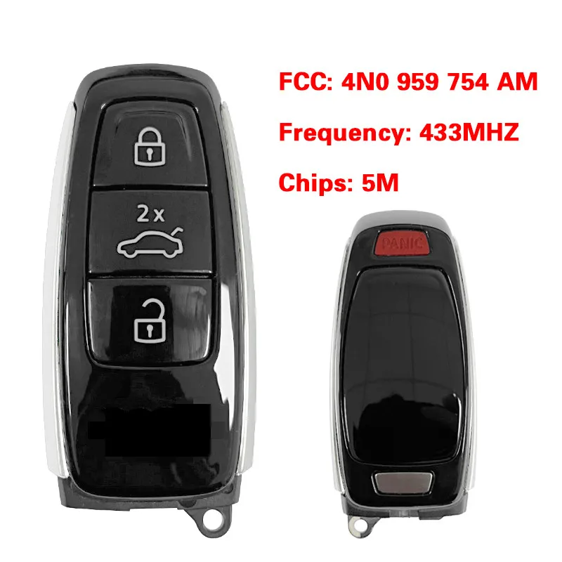 CN008017 MLB Original Blank Smart Remote Key Control Fob 3+1Button For Audi A5 A6 A7 Q8 2019+ 4N0 959 754 AM 433MHz Keyless Go