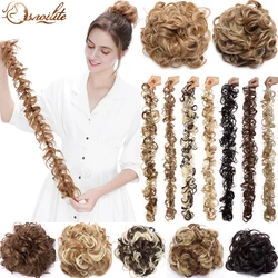 S-noilite 14 색 합성 지저분한 Chignon 헤어 고무 밴드 Hairpieces 헤어 번들 Updo 헤어 익스텐션 Scrunchie Curly Chignon 85g