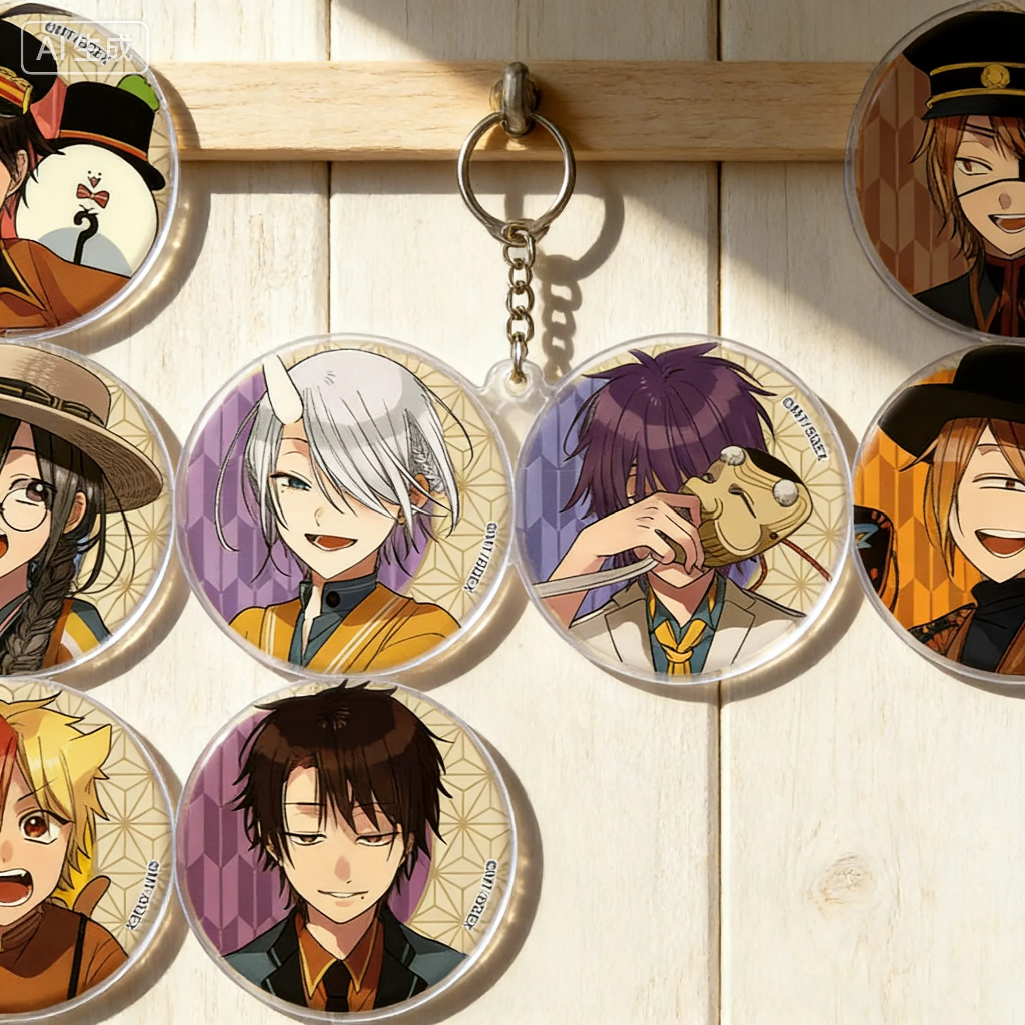 Anime A Terrified Teacher at Ghoul School! Mamekichi Maizuka Circle Acrylic Pendant Keychains Bag Decorations Fans Gifts