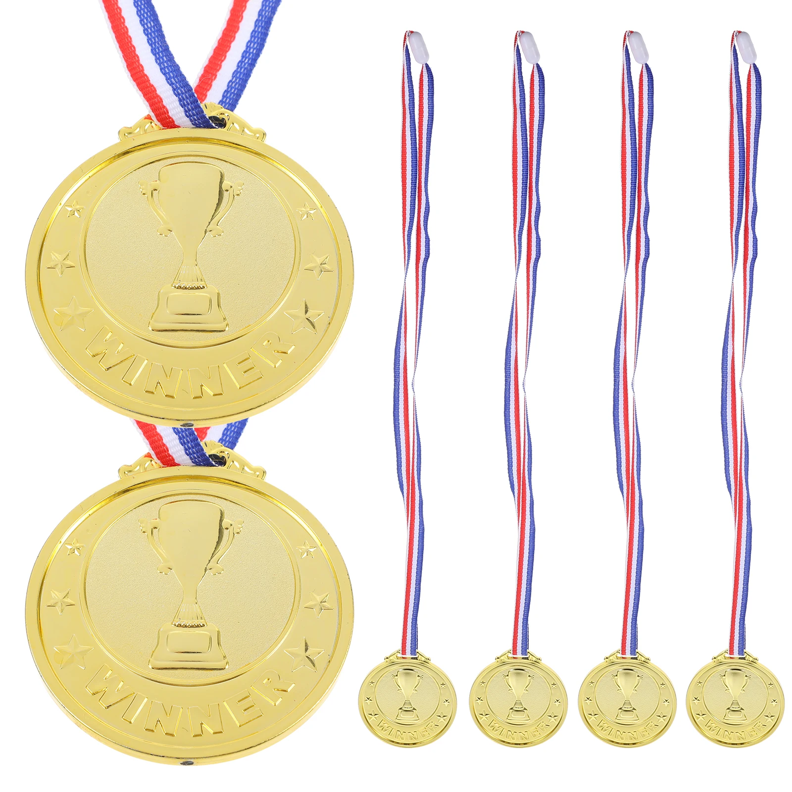 

6pcs Set Plastic Award Small Golden Medals For Sports Day School Competitions Theme Parties Party Favors Medals Hanging