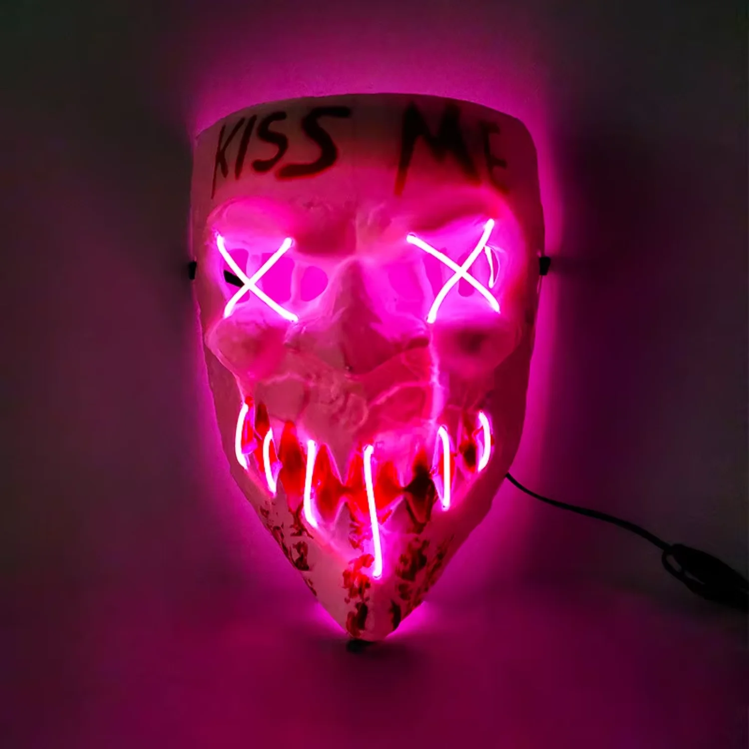 

Support DIY Masquerade Halloween Horror Decorations Luminous Led Shine Masks