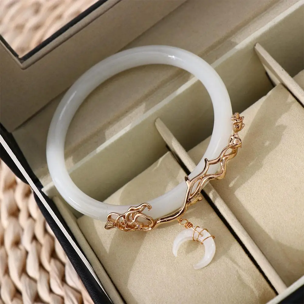 Luxury Moon Imitation Jade Ancient Retro Love Between Fairy And Devil Women Bangle Fashion Jewelry Korean Style Bracelet