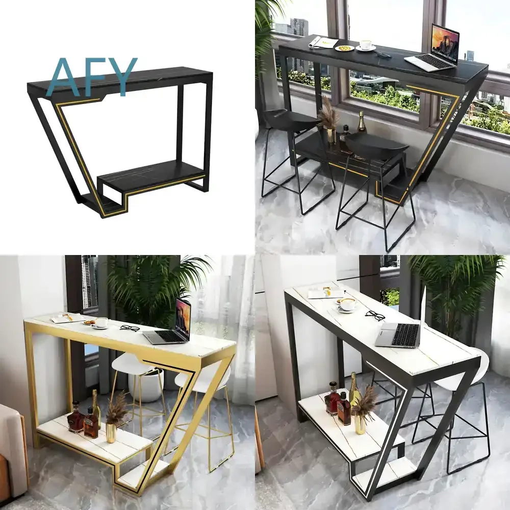 7W Balcony Narrow Strip Table for Window Floor-to-Ceiling Wall Mounted High Integrated Household Kitchenette Living Room