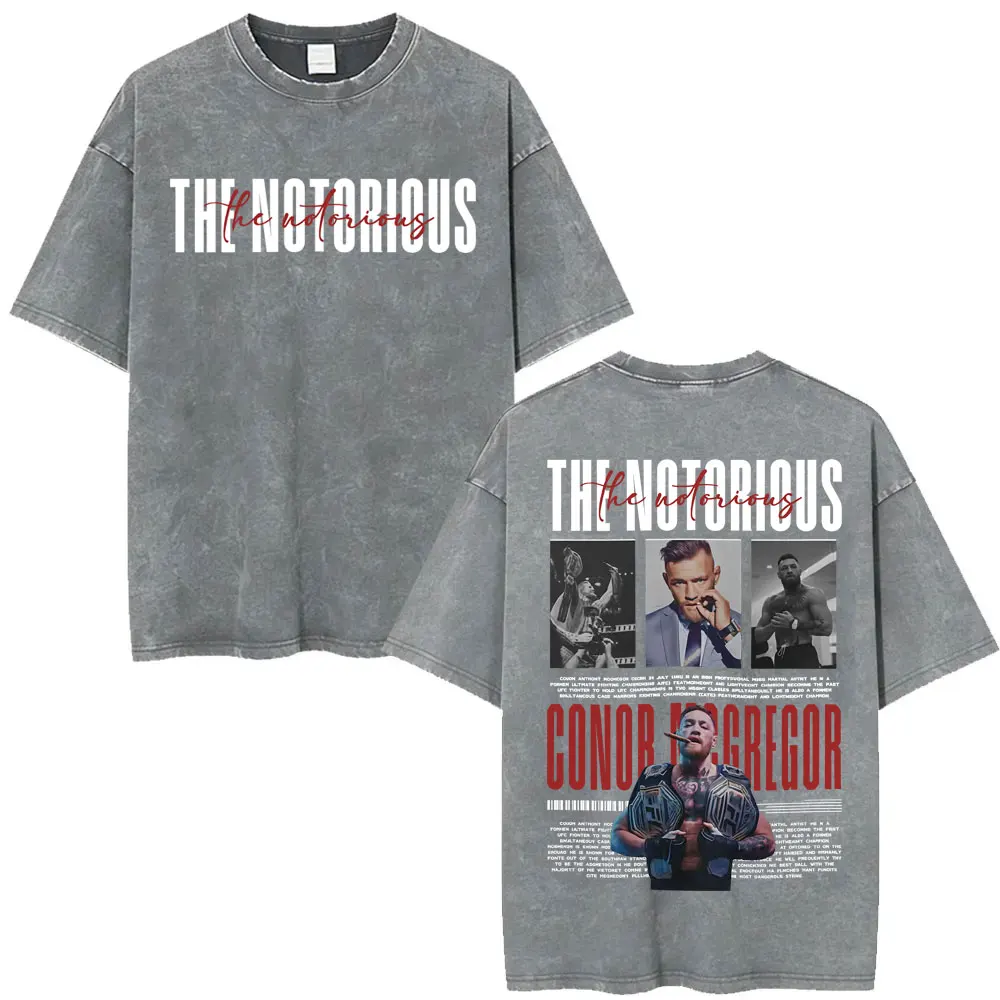 The Notorious Conor Mcgregor Vintage Washed T Shirt Men Women Casual Cotton Short Sleeve T-shirt Fashion Gothic Classic T Shirts
