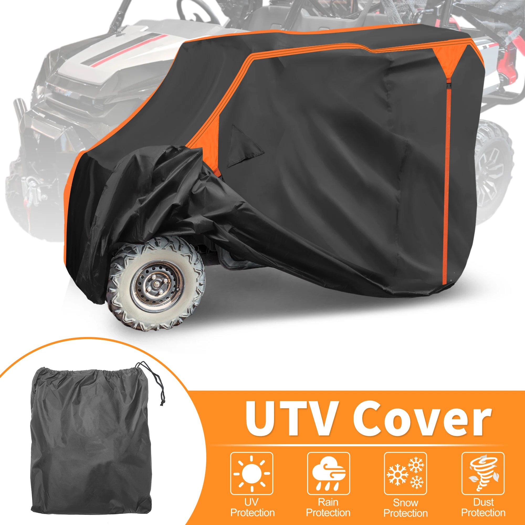 

Motoforti UTV Cover for Honda Pioneer-1000-5Waterproof Side by Side Cover Outdoor Sun Rain Protection Cover 305x160x195cm