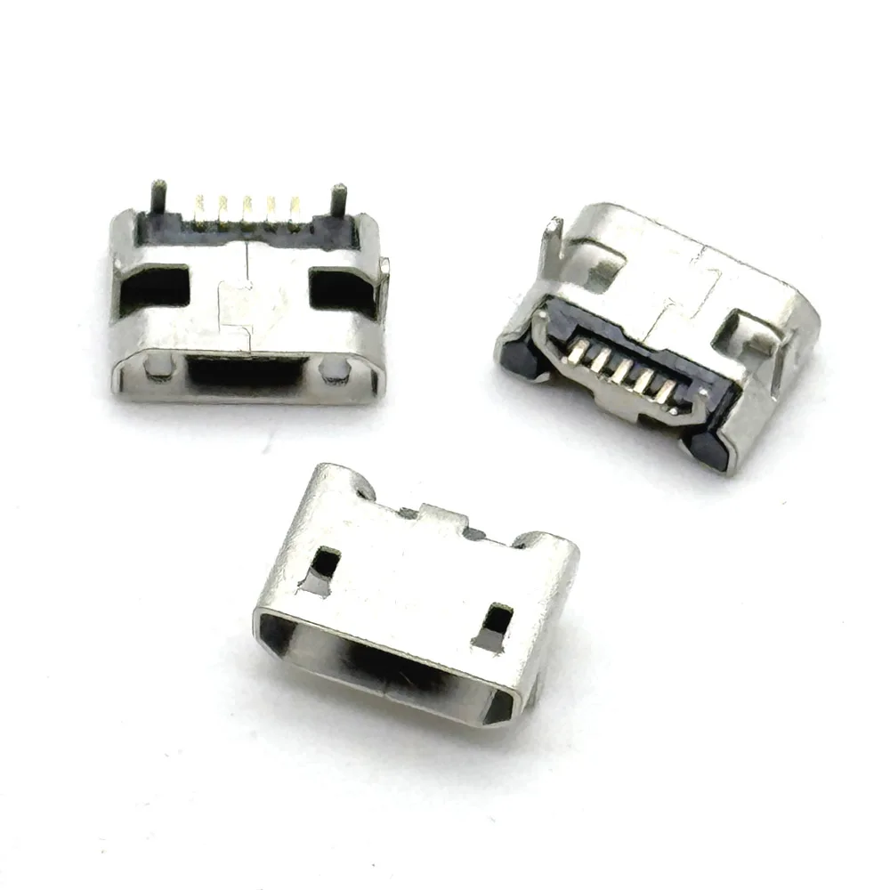Micro USB Type B Female 5Pin SMD Soldering USB Port Jack Tail Socket for Android Phone Data Connector Repair Replacement