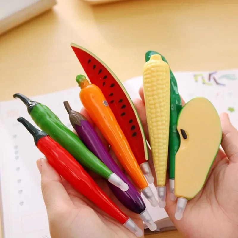 1pcs Lovely Vegetable Fruit Shaped Pen Refrigerator Magnet ball point pen Stationery    Festival