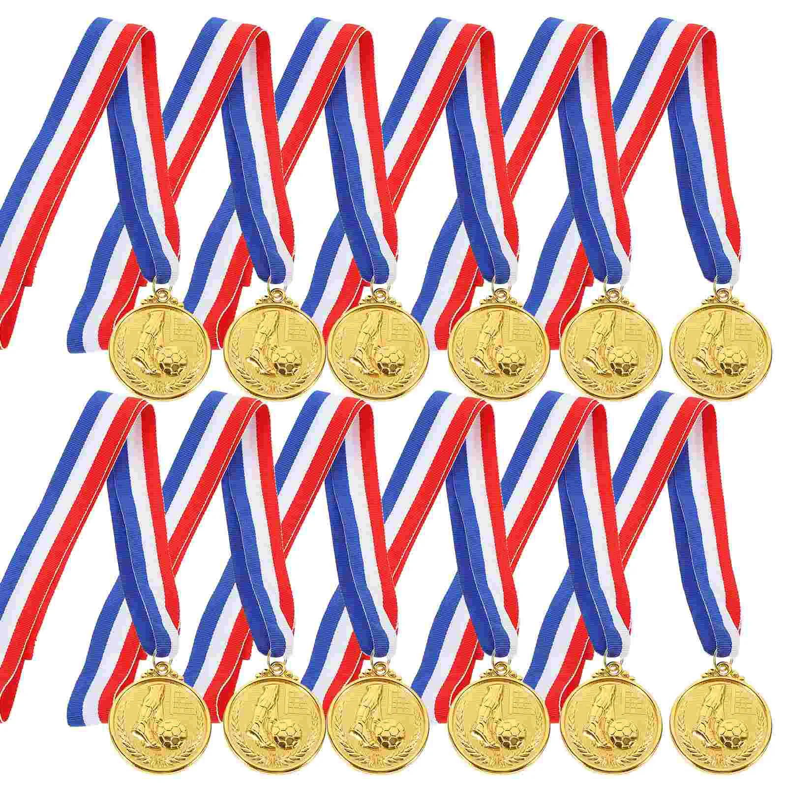 12 Pcs Football Cup Medal Footballs Creative Medals Competition for Awards Adults Student Zinc Alloy Child Soccer