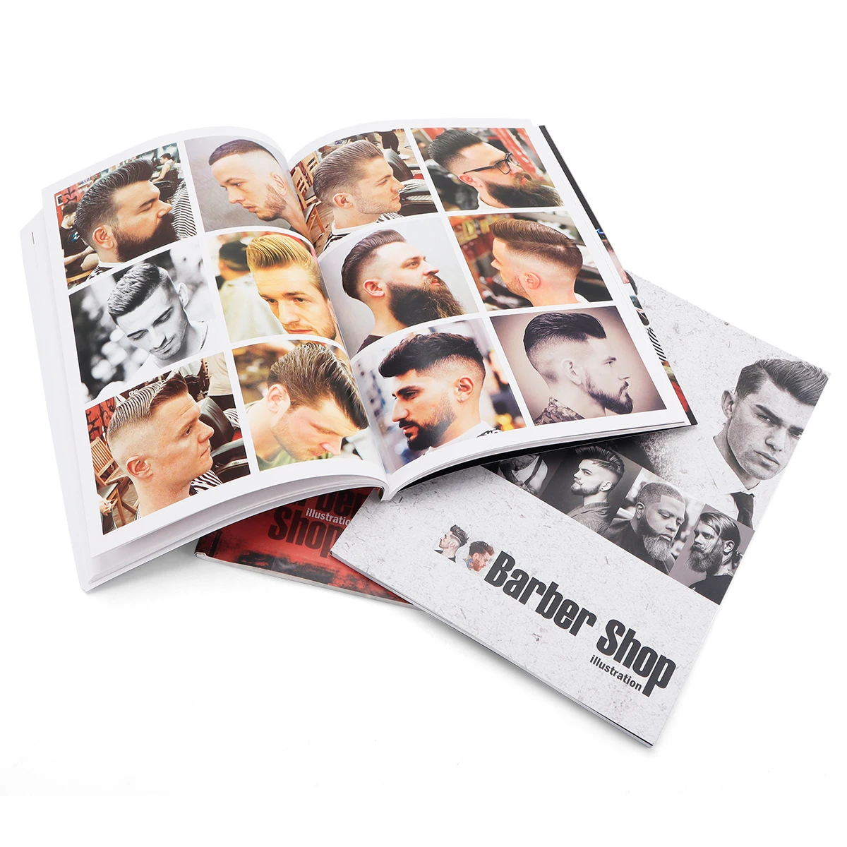 Retro Chic Men Hair Show Fashion Tattoo Painting Hairdressing Magazine, Classic Sculpture Hair Style Design Pattern Books