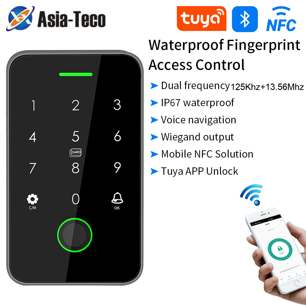 fingerprint bluetooth portao abridor de porta tuya app rfid 125k 1356mhz nfc funciona com wi fi gateway controle de acesso teclado 01