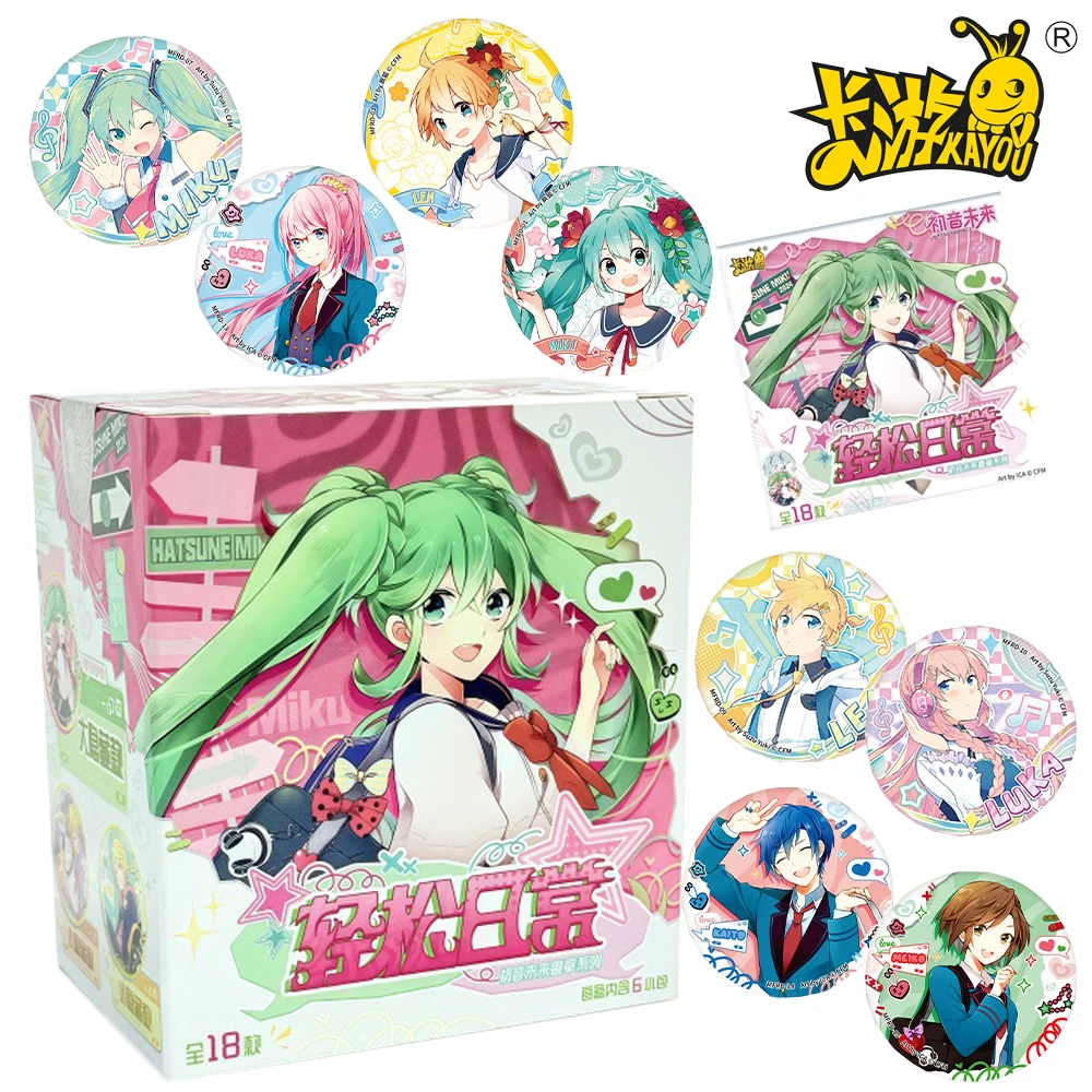 

New Genuine Kayou Hatsune Miku Round Badge Collectible Tinplate Goods Unique Peripheral Desk Decoration Children's Birthday Gift