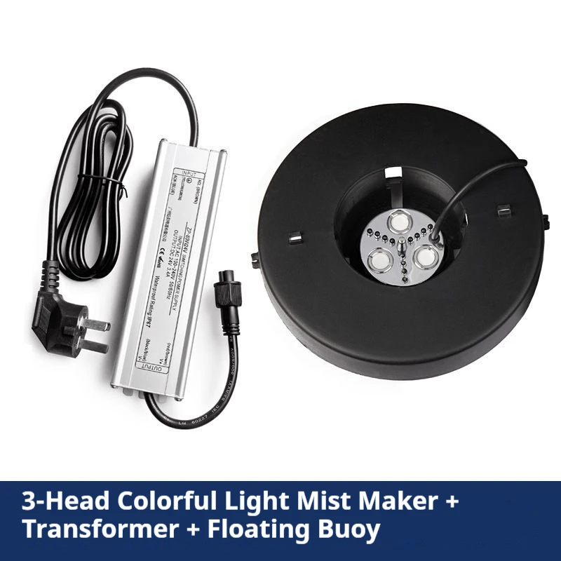NONE 3 Kopf Zerstäuber Bunte Lampe Ultraschall Luftbefeuchter Spray Nebel Maker Fogger Wasser Brunnen Teich Diffusor Luft Vernebler 24 v 4