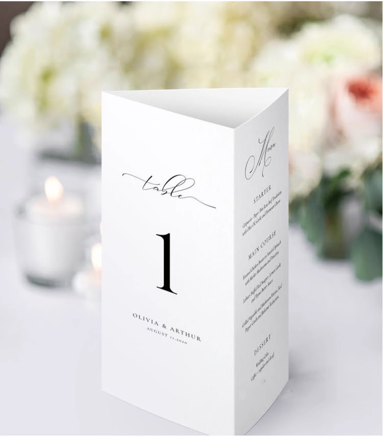 Creative Wedding Guest Half Three Fold table number Customized Banquet Annual Meeting custom Birthday Number 35pcs