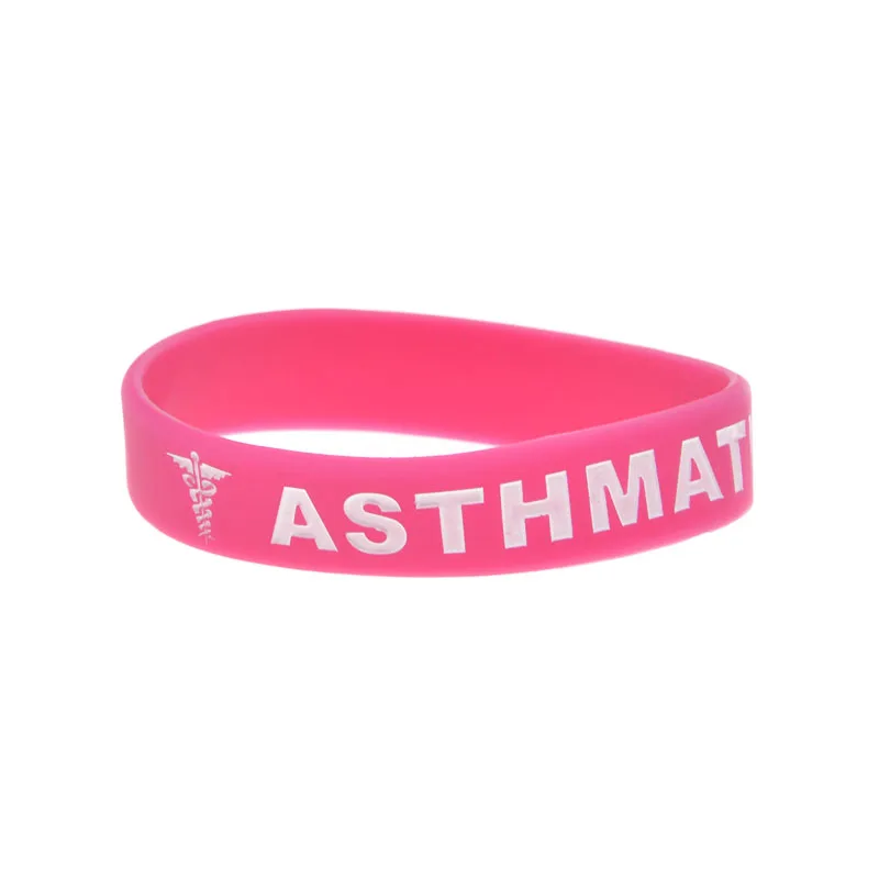 1 Stück/3 Stück Asthma-Silikon-Armband Medizinisches Notfall-ID-Armband Asthma/Atemwegs-Alarm – Detail 3
