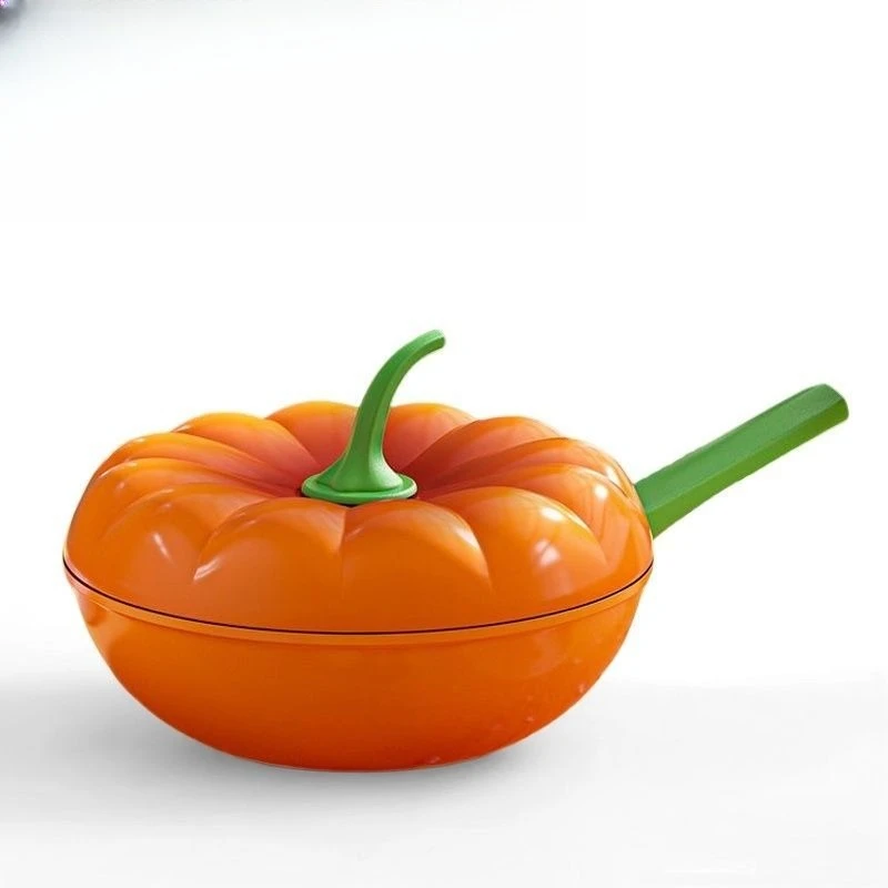 

Cute pumpkin pan non-stick wok household light non-stick wok orange wok