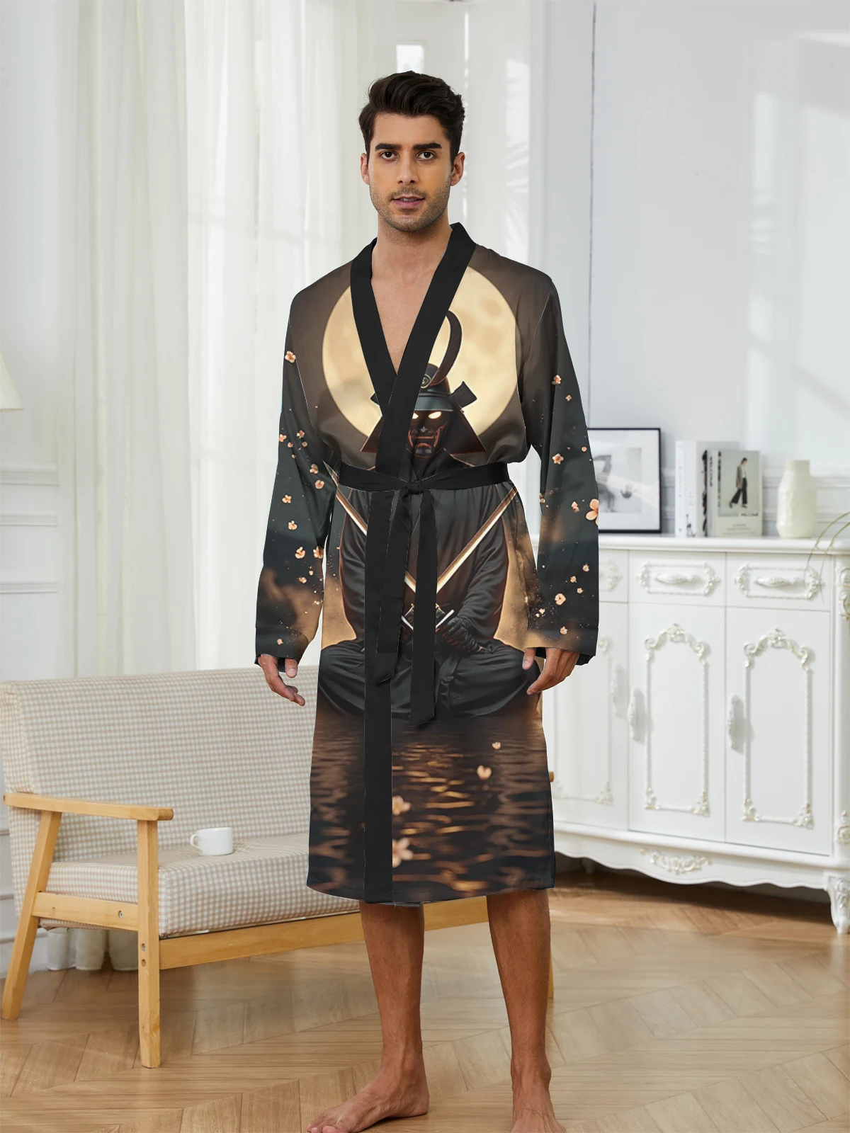 1pcs Men's Robes 2026 Spring/Summer Funny pajamas Shower robe Sleepwear Graphic sleepwear Breathable 3D Printed Men's bathrobe