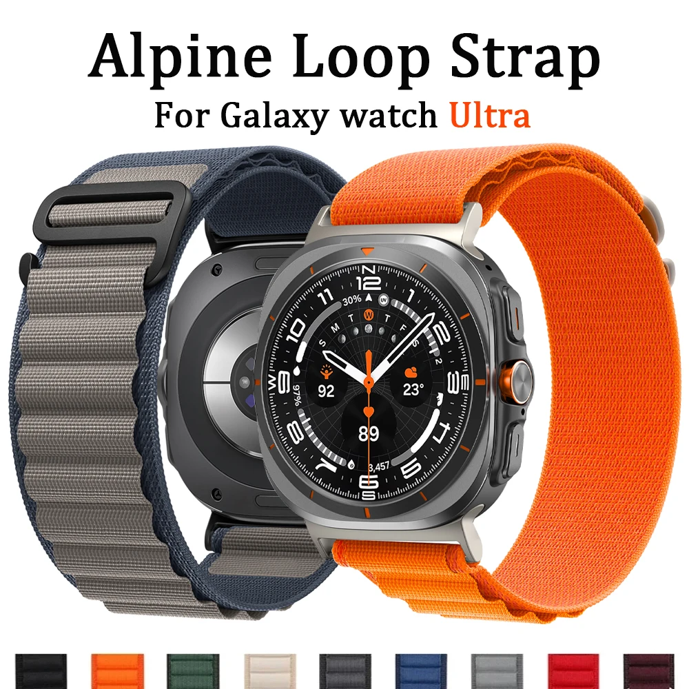 Gelang jam tangan Samsung Galaxy, Ultra tali 47mm aksesori gelang nilon Alpine olahraga gelang correa Galaxy Watch 7 ultra band