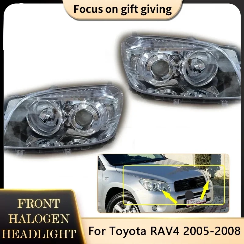 

For Toyota RAV4 2005 2006 2007 2008 EU Front Bumper Headlamp Headlight Assembly Running Front Head Light Clear Lens Accessories