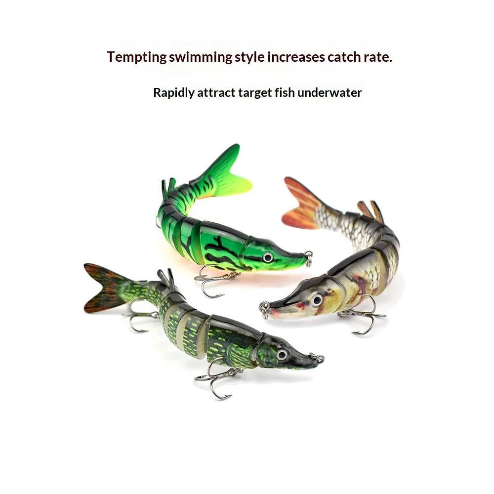 

130mm 17g 9-Segment Hard Plastic Lure - Flexible Swimming Action Bionic Bait for Pike Fishing
