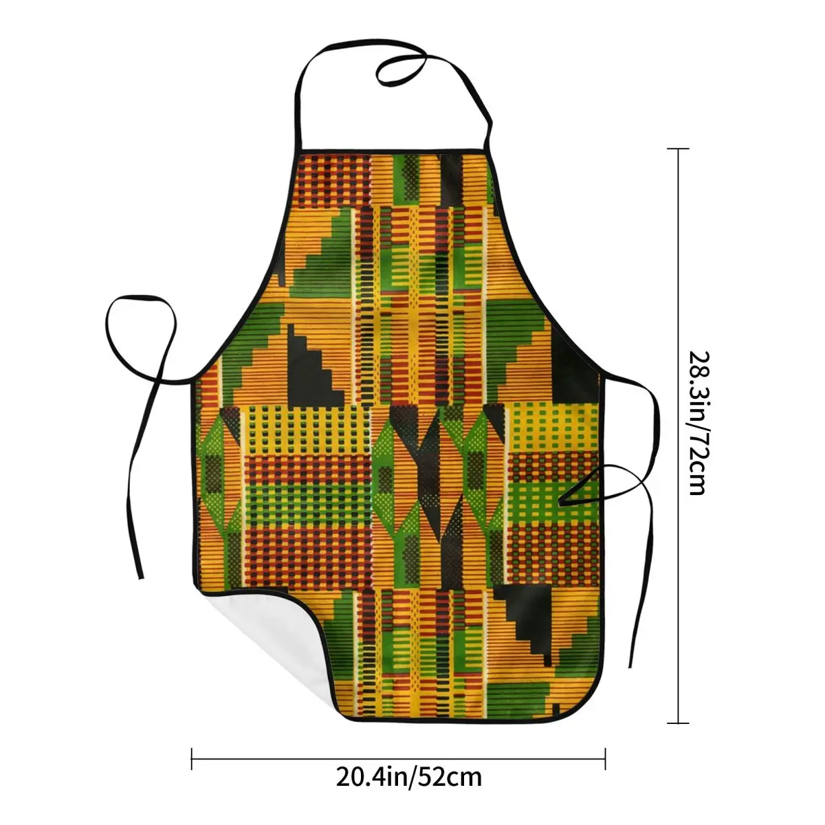 African Kente Cloth Design Apron Adult Women Men Chef Tablier Cuisine for Cooking Kitchen Traditional Africa Ethnic Pattern Bib