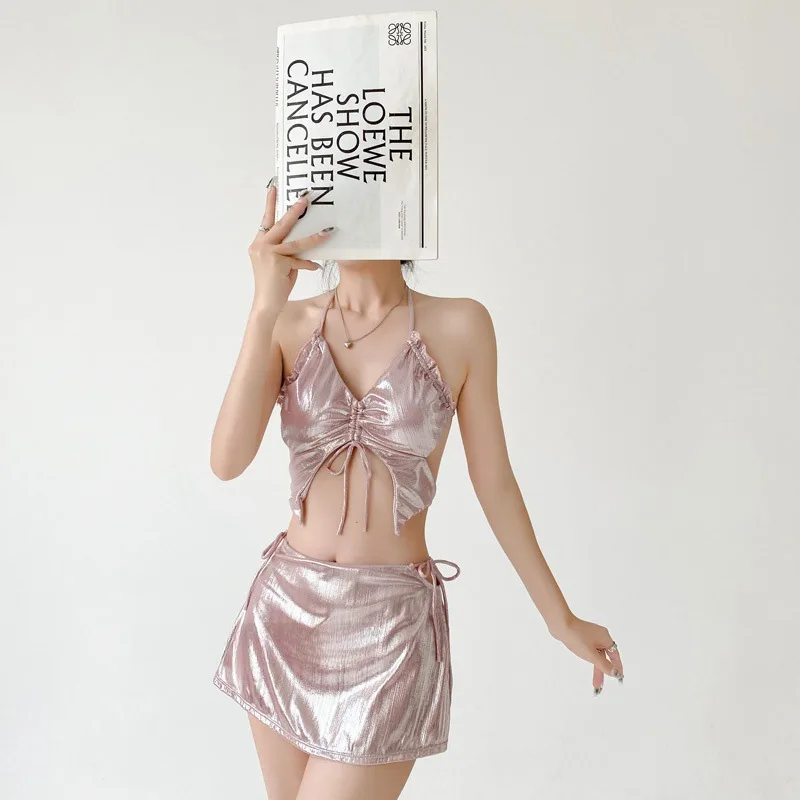 

Summer Shimmer Butterfly 3 Piece Bikini Set Backless Adjustable Push Up Pure & Sexy Hot Spring Beach Vacation Swimwear Women