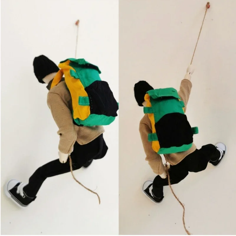 Creative Pendant Puppet Man Climbing Wooden Man Pendant Climbing Figure Decoration Climbing Wall Decoration Collectible