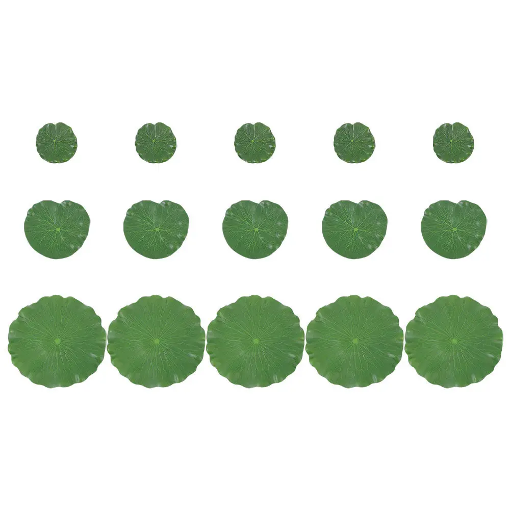 Artificial Lily Pads 15Pcs Realistic Floating Pond Leaves for Fish Tanks Aquariums Pools Outdoor Decor