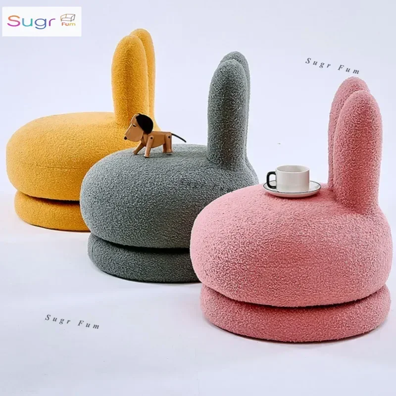 

Lamb Plush Single Sofa Children's Rotatable Cartoon Cute Small Stool Leisure Seat Furniture Footrest Seat Puffs Dresser Chair