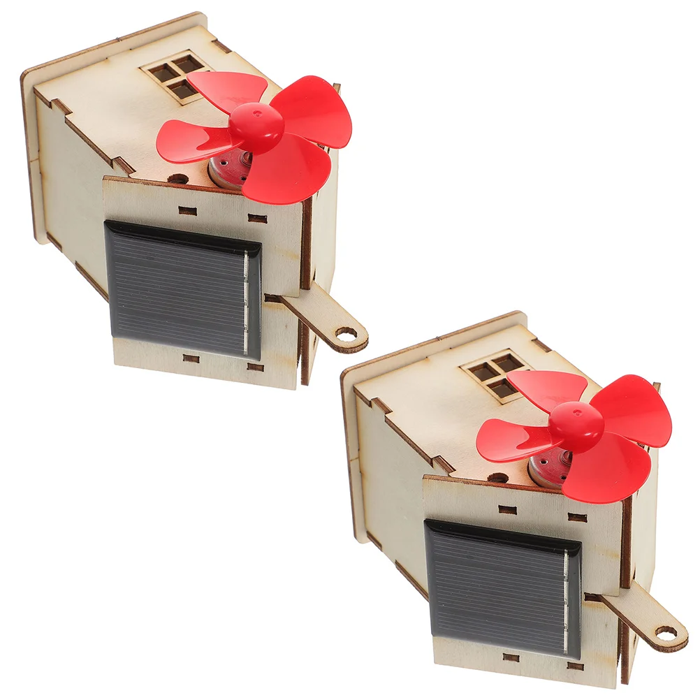 Pacote de material de cabana solar, 2 conjuntos de kits de brinquedos diy de madeira, projetos de montagem para crianças, experimentos científicos educacionais, presentes de energia solar