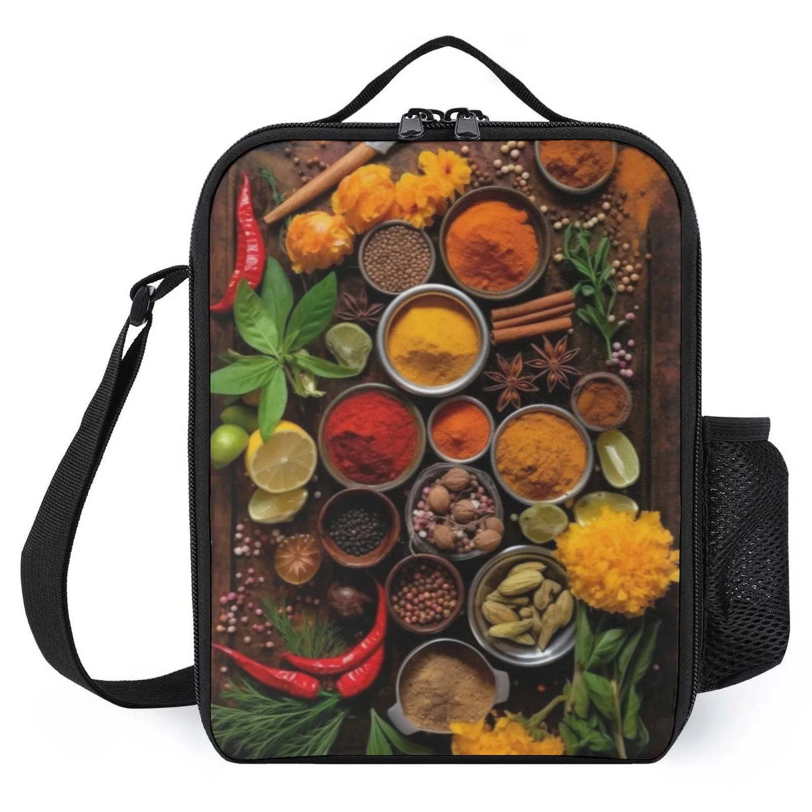 

Herbs and Spices Sac Isotherme A Repas Printed Lunch Bag With Cooler Lunch Box For Women Insulation Lunch Box Bag