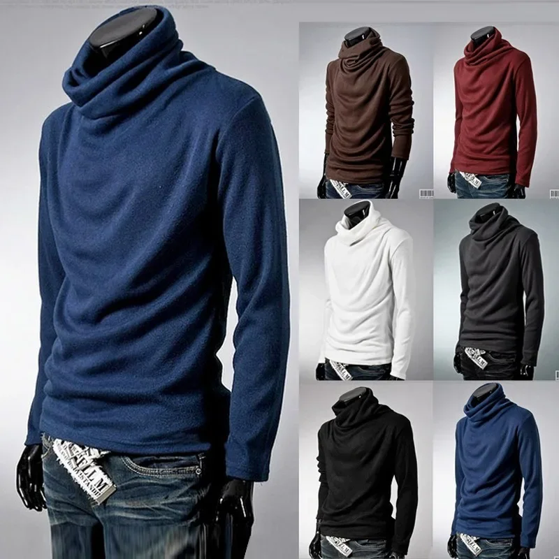 Maillot de corps thermique à col roulé coupe couvertes pour hommes, sous-vêtements masculins à manches longues, chemises coréennes, mode automne, Y-2024