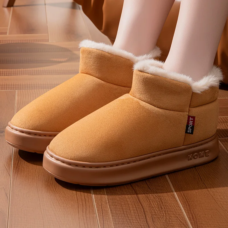 Men's Snow Boots Winter Keep Warm Plush Cotton Shoes Comfortable Outdoor Round Toe Man's Cotton Ankle Retro Boots High Quality