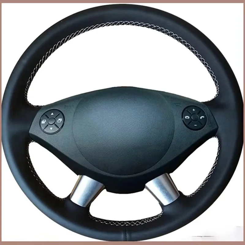 

DIY Hand-stitched BlackArtificial leather Car Steering Wheel Cover For Mercedes Benz Viano W639 Car Interior Accessories