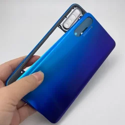 Full Housing Phone Middle Frame Housing Cover with Rear Glass Battery Door Replace For Realme X2 XT RMX1991 RMX1921