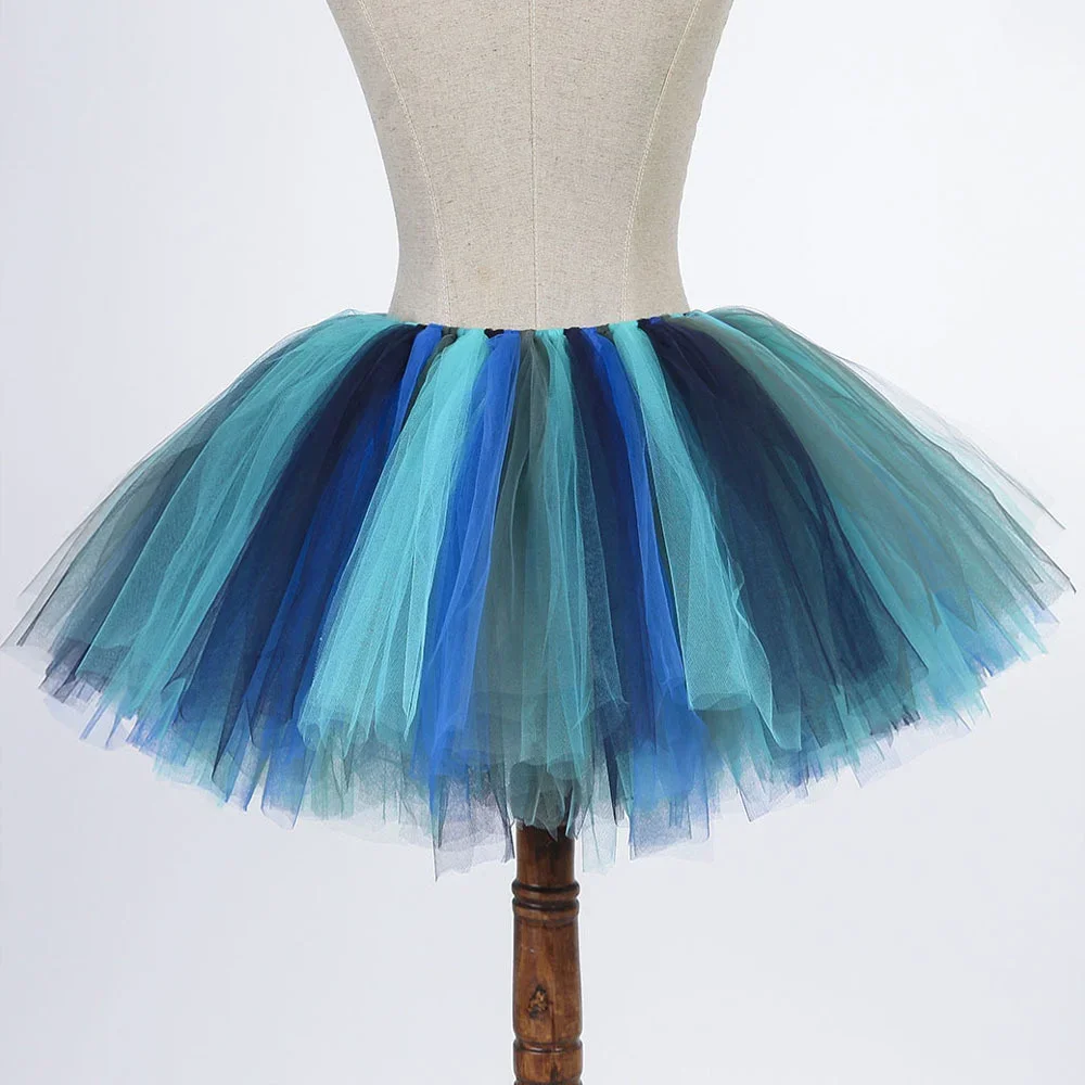 2-14 YearsFeather Peacock Fluffy Skirt Women Adult Birthday Party Role Play Tutu Halloween Pageant Peacock Animal Costume For Te view 3