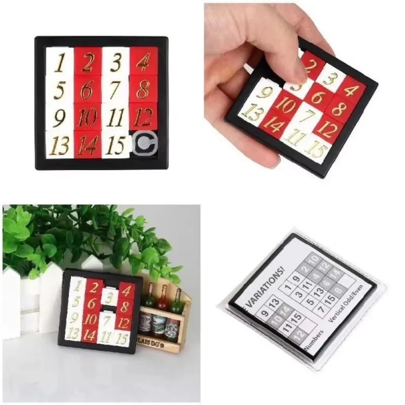2/5/10 PCS Math Toy 1-15 Number Puzzles Kids Toy Sliding Puzzle Toy 15 Tiles Logics Game Developing for Children Plastic
