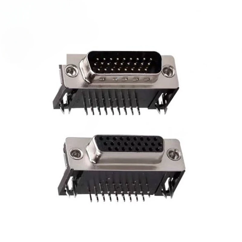 5pcs/lot D-sub DB26 HDR26 Connector Male/Female Plug 26-pin 3-Row Right Angle Port Terminal Breakout