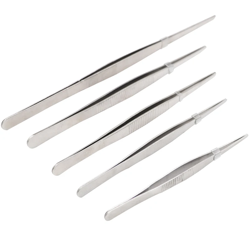 Stainless Steel Tweezers Round Head Clamps, Livestock Veterinary Surgical Forceps Heat Resistant Straight Tweezers Repair Tools