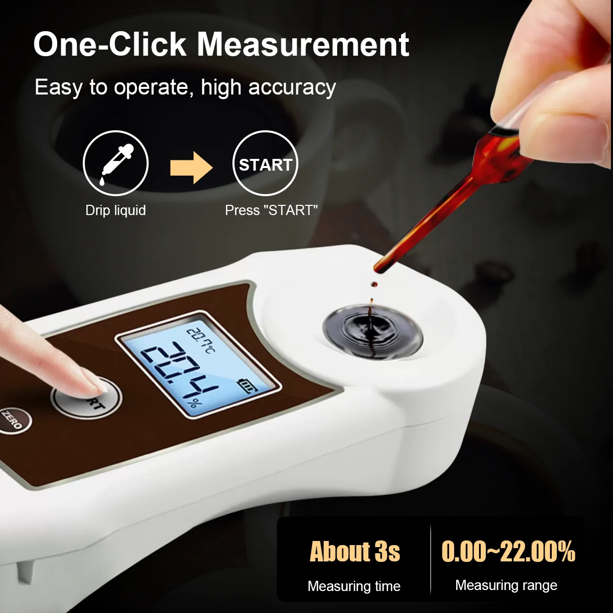 AIOK AK002K AK002KPRO Refractometer High Precision Coffee Concentration Meter Range TDS 0-22% Temerature Compensation IP67 PPBOX