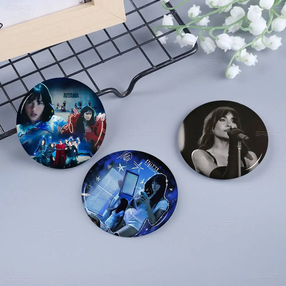 شعبية المغني A-AitanaS O-Ocana الإبداعية دبابيس مضحك وجه مبتسم جولة المفاجئة في بروش شارة ظهره قبعة مجوهرات هدايا #4