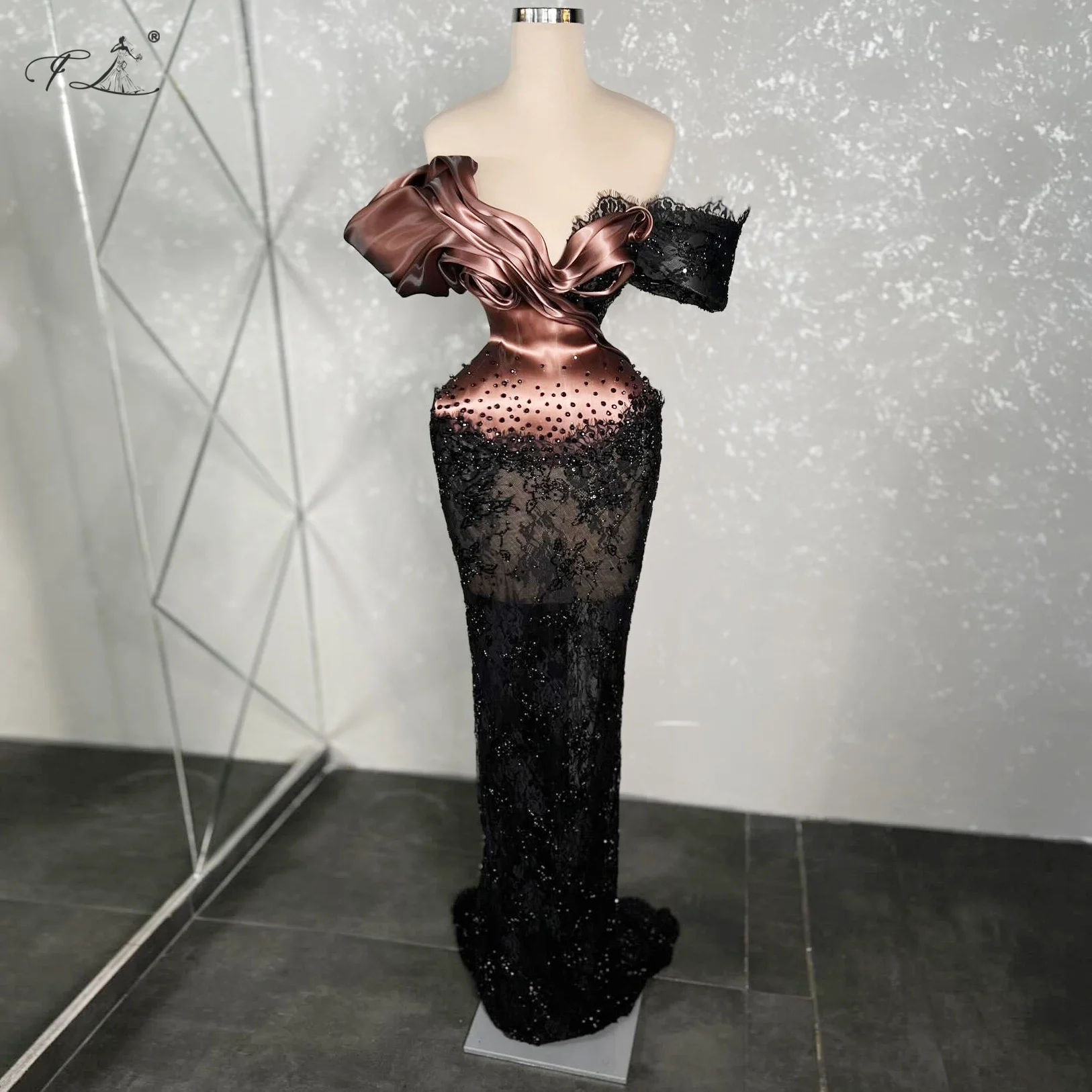 Sexy One-Shoulder Evening Dress Black Lace Mermaid Dress V-Neck Cocktail Dress Party Dress 2025 Dresses For Special Occasions