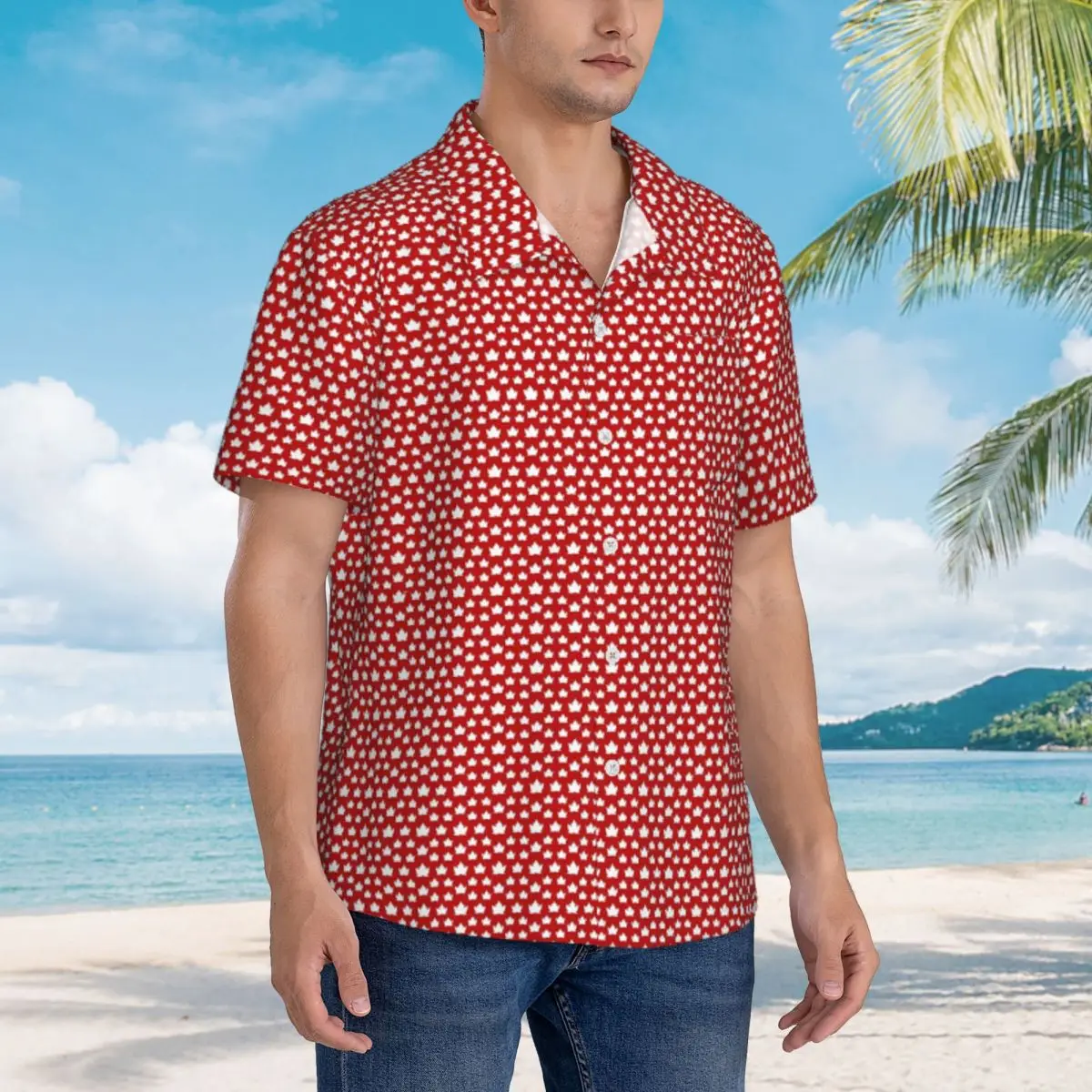 Fun Flags Beach Shirt Canada Flag Hawaii Casual Shirts Mens Elegant Blouses Short Sleeve Harajuku Custom Top