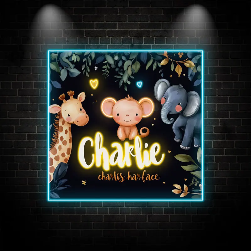 Animals Cartoon Neon Sign, Creative Wall Hanging Neon Light, Perfect Gift Decor Light For Children Bedroom