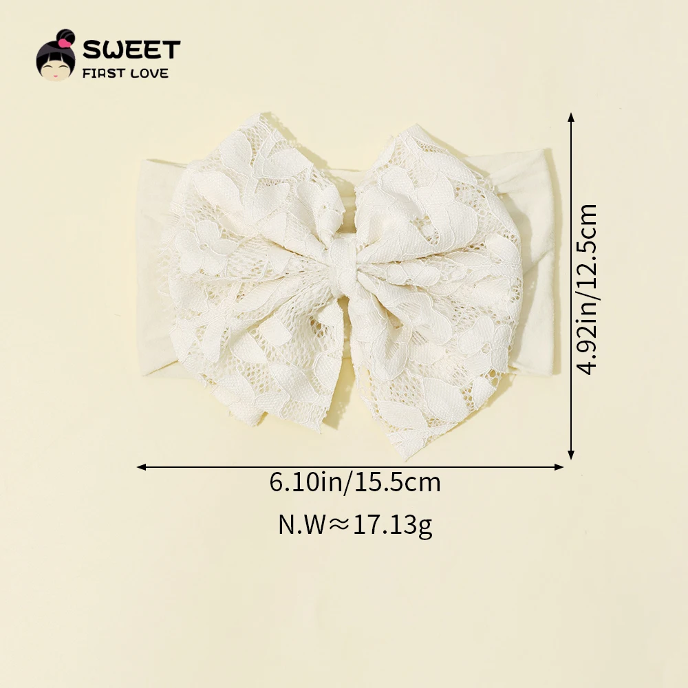 Cute Baby Nylon Headbands Solid Color Lace Bow Elastic Newborn Headbands for Baby Children Turban Infant Kids Hair Accessories