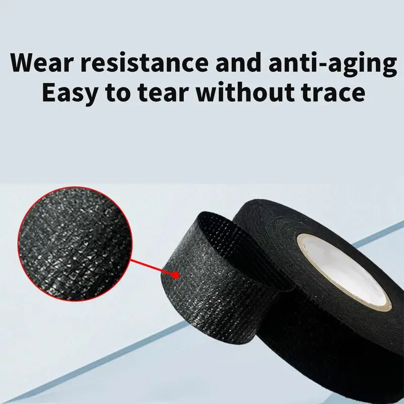 Harness Tape Self-Adhesive Fabric Tape Wire Loom Tape High Temp Resistant 49.21ft/Roll Friction Tape Automotive Wire Wrap