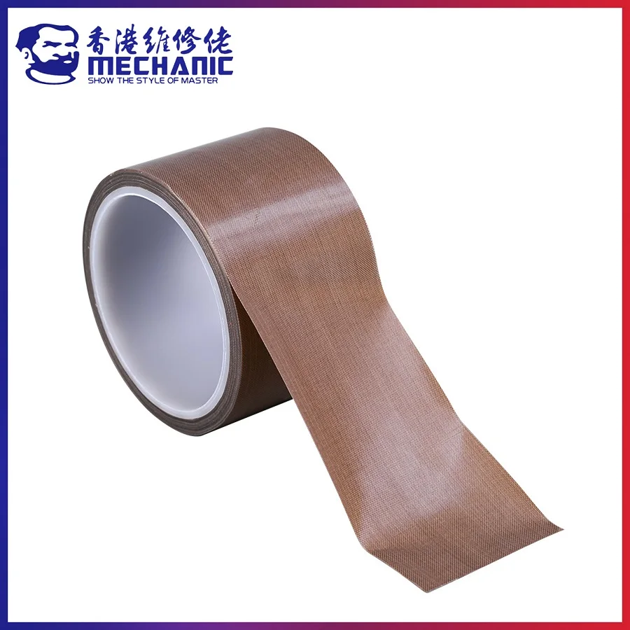 MECHANIC PTFE Tape Adhesive Cloth Thickness 0.13mm/0.18mm Insulated High Temperature Resistant Sealing Fiberglass Teflon Tape