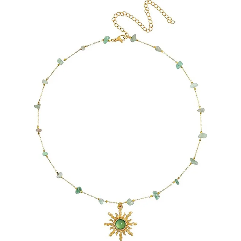 Sun Necklace for Women Purple Tangled Necklaces Gold Sun Choker Healing Crystal Jewelry for Movie Fans